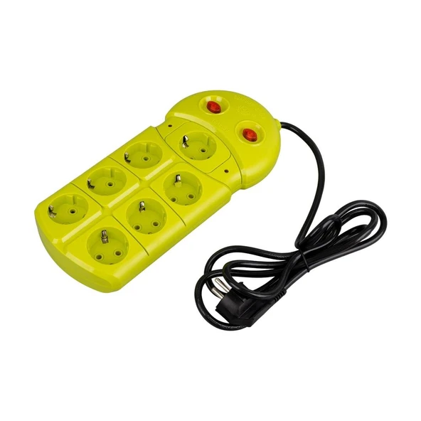 Vea VE-970 7 Li 1.5 Metre Grup Priz Uzatma Kablosu 16 Amper 3860 Watt Isıya Dayanıklı Priz - 6