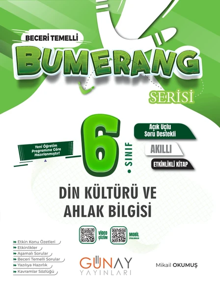 GÜNAY YAYINLARI 6.SINIF BUMERANG ETKİNLİKLİ DİN KÜLTÜRÜ VE AHLAK BİLGİSİ - 1