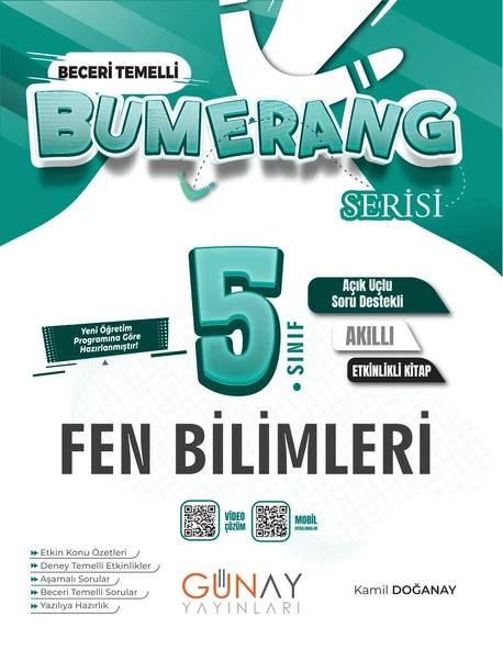 GÜNAY YAYINLARI 5.Sınıf Bumerang Serisi Fen Bilimleri Konu Anlatımlı ve Etkinlikli Soru Bankası ürün görseli