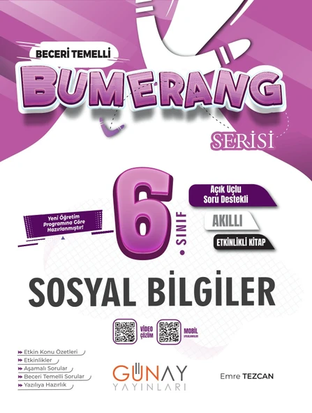 GÜNAY YAYINLARI 6.SINIF BUMERANG ETKİNLİKLİ SOSYAL BİLGİLER - 1