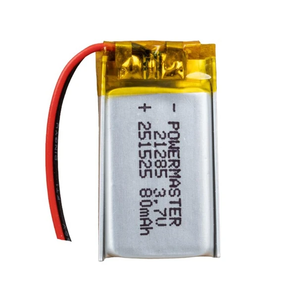 Powermaster 3.7 Volt 80 Mah Lityum Polimer Şarjlı Pil 2.5X15X25 mm Akıllı Saat Kulaklık Pili