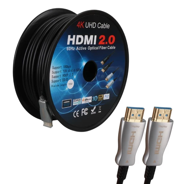 Powermaster Örgülü Çipsetli 50 Metre HDMI Kablo Hazır Kablo Bilgisayar Uydu Cihazı Lcd Led Tv Monitör Kablosu - 5