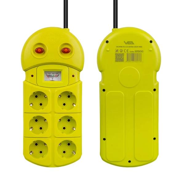 Vea VE-970B 6 Lı 1.5 Metre Grup Priz Uzatma Kablosu 3860 Watt 16 Amper Isınmaya Dayanıklı - 2