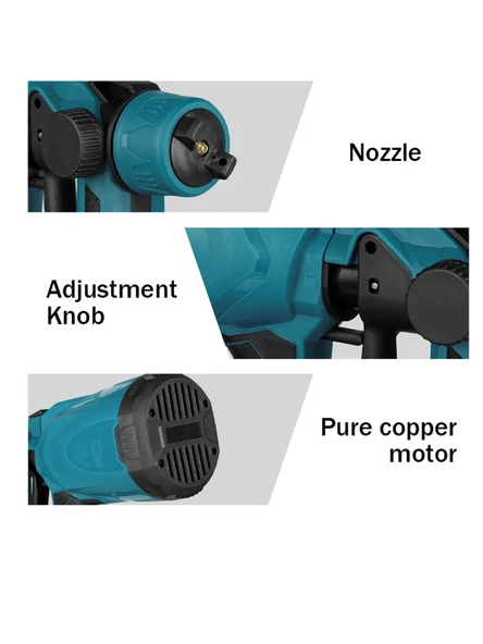 Germany Style 258VFX Yüksek Basınçlı Çift Akülü Sprey Boya Püskürtme Tabancası - 4