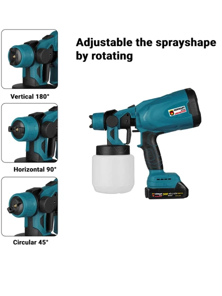 Germany Style 258VFX Yüksek Basınçlı Çift Akülü Sprey Boya Püskürtme Tabancası - 3