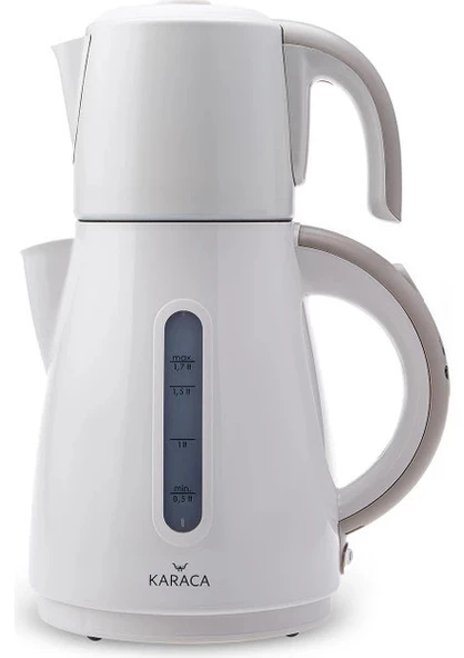 Karaca Daystar Çelik Demlikli 2 in 1 Çay Makinesi ve Su Isıtıcı Kettle Latte