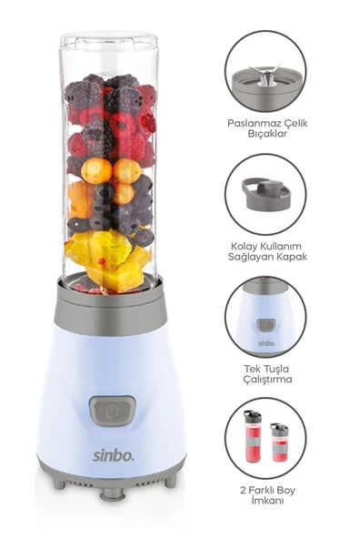 Sinbo Shb 3150 300 W Smothie Blender Mavi - 3