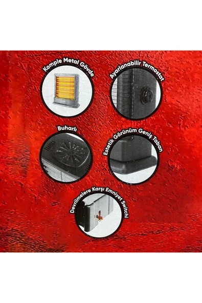 MİNİSAN Midi 2100W Buharlı Quartz Isıtıcı - 5