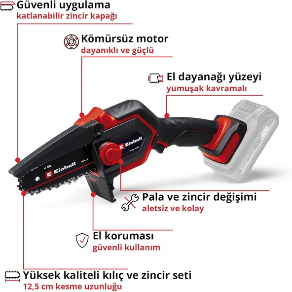 Einhell GE-PS 18/15 Li BL - Solo Akülü Dal Budama Testeresi - 4600040 - 2