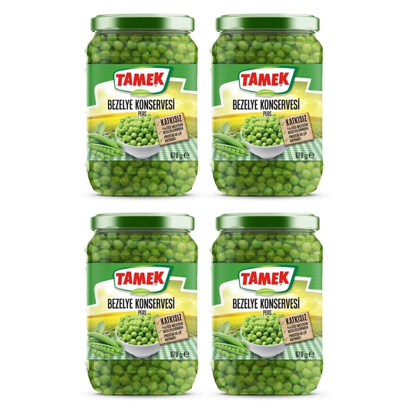 Tamek Bezelye Konserve 670 gr Cam x 4 Adet ürün görseli