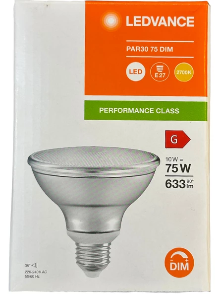 Osram Ledvance 10W (75W) 2700K (Sarı Işık) Par30 E27 Duylu Dim Edilebilir Led Spot