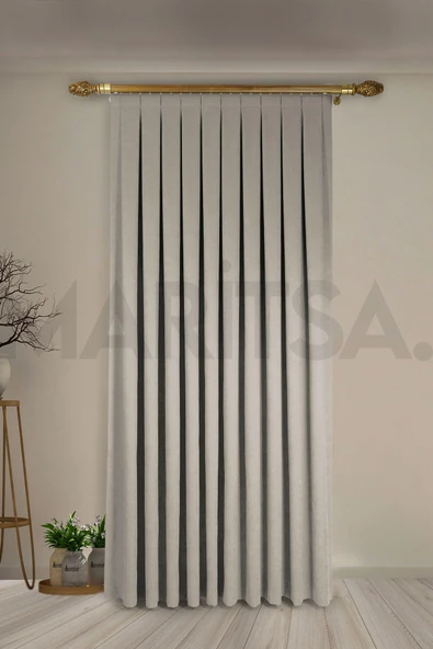 Taş Ada Fon Perde Pilesiz Extraforlu Düz Dikim Büzgü Pile - Resim 2