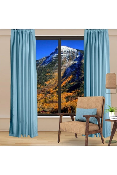 Aqua Blackout Karartma Fon Perde Güneşlik Pilesiz Extraforlu Düz Dikim - Resim 2