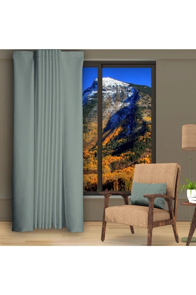 Mint Blackout Karartma Fon Perde Güneşlik Pilesiz Extraforlu Düz Dikim - Resim 3