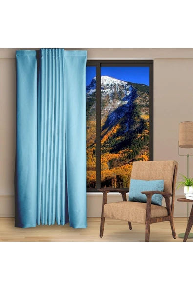 Aqua Blackout Karartma Fon Perde Güneşlik Pilesiz Extraforlu Düz Dikim - Resim 3