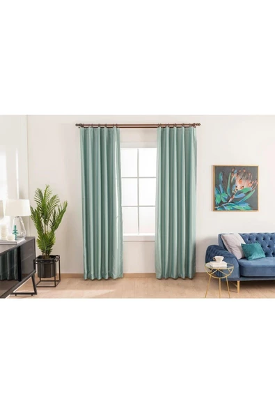 Mint Blackout Karartma Fon Perde Güneşlik Pilesiz Extraforlu Düz Dikim - Resim 4