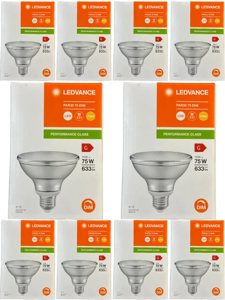 Osram Ledvance 10W (75W) 2700K (Sarı Işık) Par30 E27 Duylu Dim Edilebilir Led Spot (10 Adet)