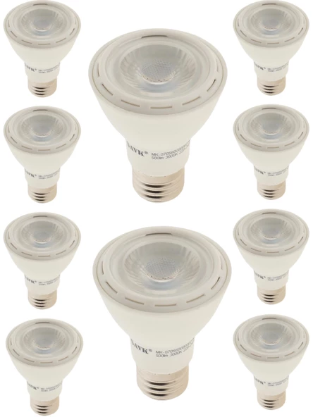 Şavk 7W 3000K (Sarı Işık) Par20 E27 Duylu Led Spot Ampul (10 Adet) ürün görseli 1