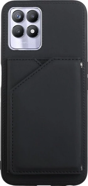 Cbtx Oppo Realme Uyumlu 8i İçin Cilt Pu + Tpu + Pc Geri Kapak Kart Yuvaları Ve Tutucu Ve Fotoğraf Çerçeveli Şok Geçirmez Telefon Kılıfı - 2