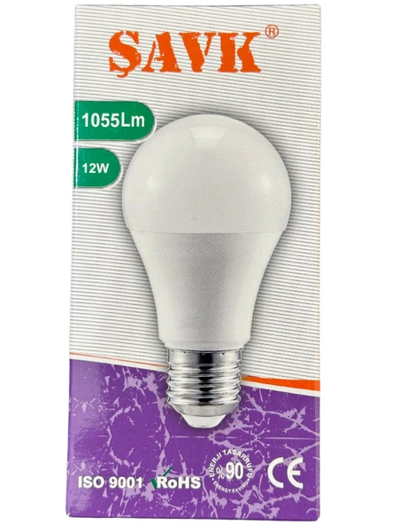 Şavk 12W 4000K (Günışığı) E27 Duylu Led Ampul (8 Adet) - Resim 2