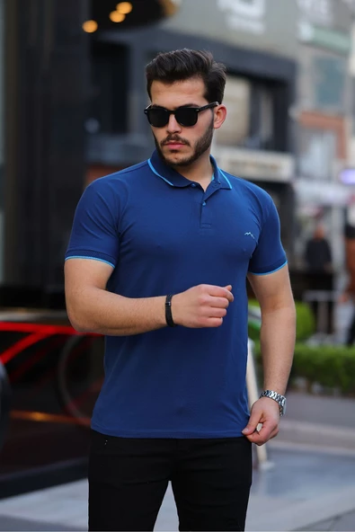 a02teks BÜYÜK BEDEN Erkek Pamuk Serin Tutan Dar Kesim Polo Yaka T-shirt