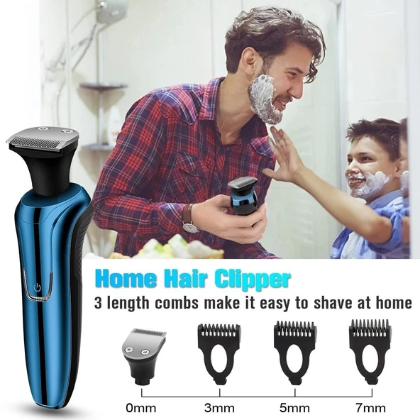 Handsomeface Elektrikli Tıraş Makinesi Döner Yedek/Su Geçirmez - Mavi - 3