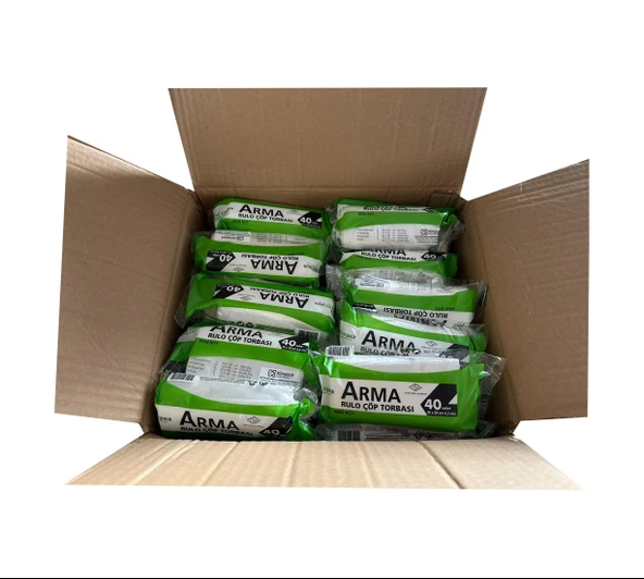 Arma Kimpack Beyaz Mini Boy 40 x 50 Cm. - 20 Litre Çöp Torbası Poşeti - 40 Adetlik 40 Rulo / Koli - 2