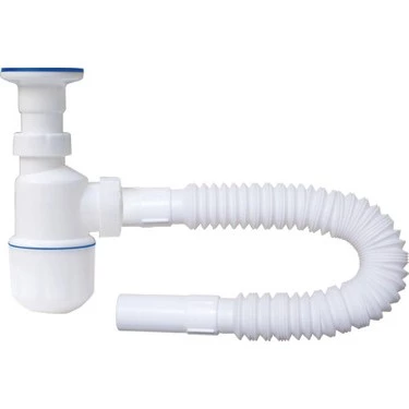 WUVERA Körüklü Tahliye Taslı Lavabo Evye Sifonu - Depolu Lavabo Evye Gider Borusu - 4
