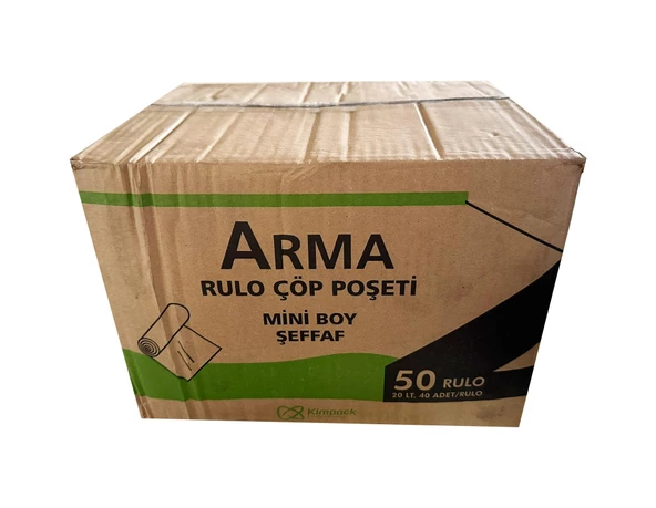 Arma Kimpack Beyaz Mini Boy 40 x 50 Cm. - 20 Litre Çöp Torbası Poşeti - 40 Adetlik 40 Rulo / Koli