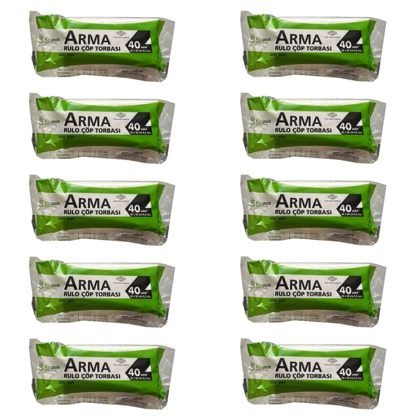 Arma Kimpack Beyaz Mini Boy 40 x 50 Cm. - 20 Litre Çöp Torbası Poşeti - 40 Adetlik 10 Rulo
