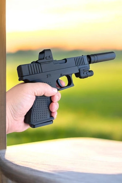 Glock 19 Maketi Eklentili Hareketli Özel Tasarım