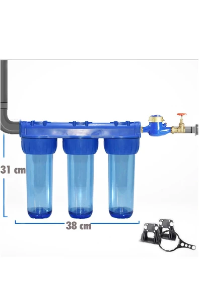 Üçlü Su Filtresi Daire Ve Bina Girişi Için Üçlü Set Arıtma Sistemi - Resim 4