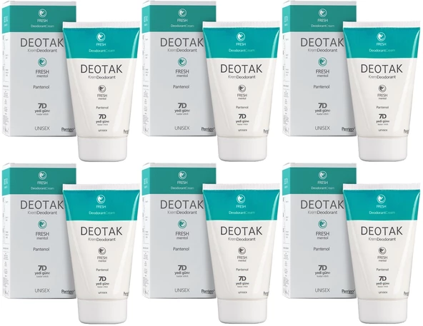 Deotak Krem Deodorant Unisex 35ML Fresh (Mentol) (6 Lı Set)