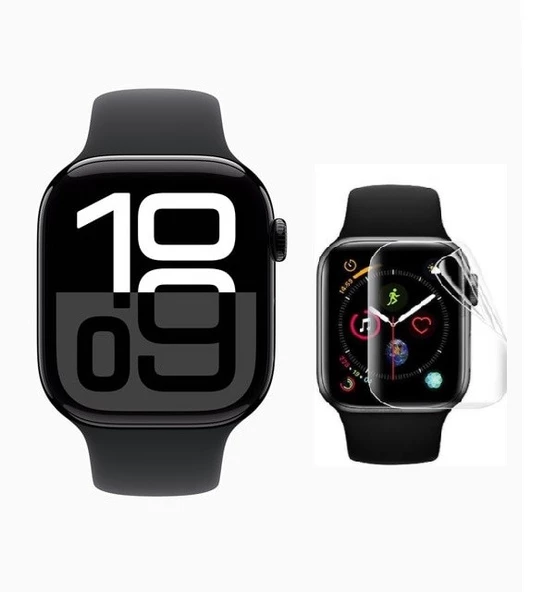 Apple Watch 10 42mm 3 Adet Uyumlu Şeffaf Ultra koruyucu Nano Jelatin