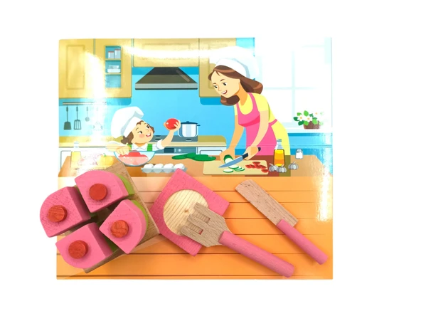 Minik Şeflerin Mutfağı: Ahşap Minyatür Oyuncak Kek Ocak Seti - 3