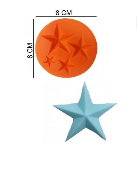 ŞEKER HAMUR KALIBI SİLİKON KRİSTAL YILDIZ 8*8 CM - 1