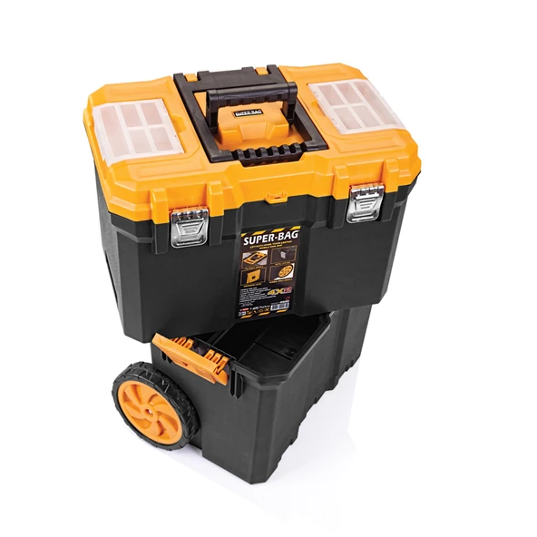 Büyük Tekerlekli Çift Katlı Teknisyen Alet Çantası Takım Çantası Çekçekli Alet Çanta