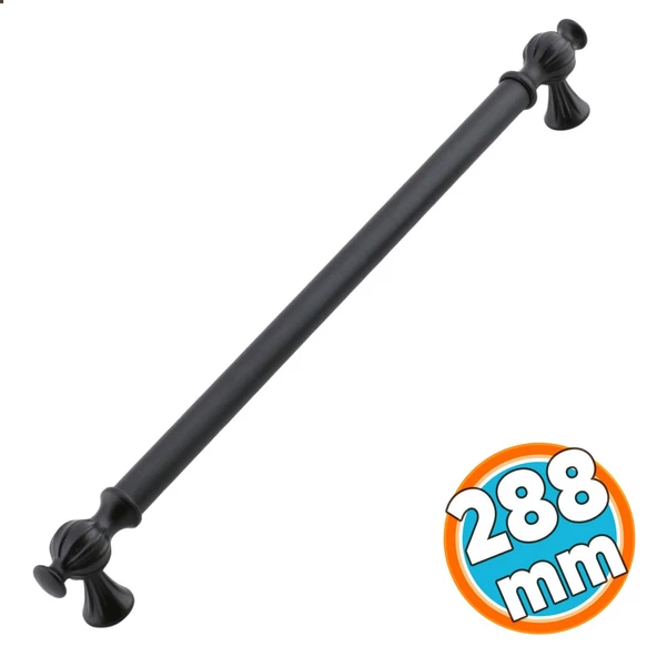 Mobilya Mutfak Metal Dolabı Kulp Çekmece Dolap Kapak Kulpu Kulpları Kulbu 288 mm Siyah