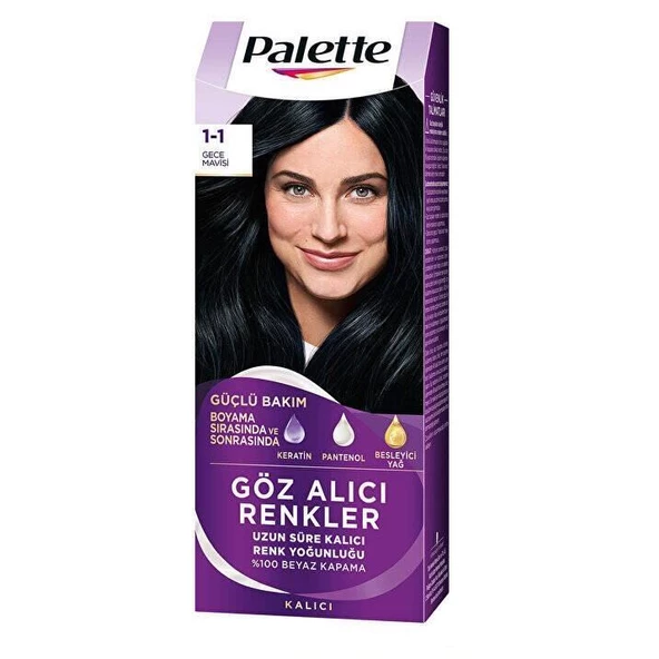 Palette Göz Alıcı Renkler Saç Boyası 1-1 Gece Mavisi