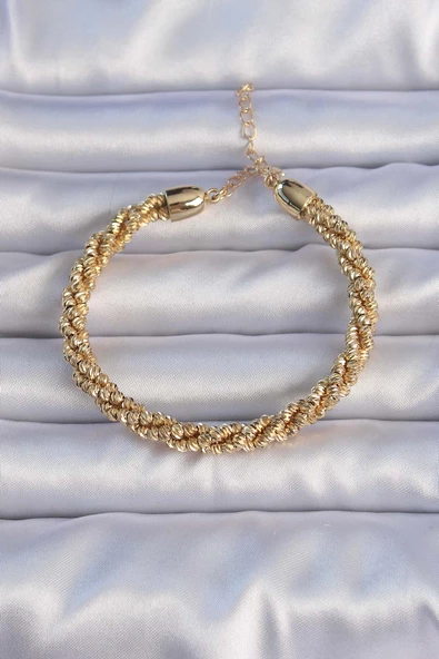 Pirinç Altın Renk Sarmal Model Bileklik - EBJ240912W27960 ürün görseli