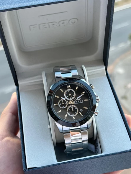 Ferro Çelik Kordon İç Fonksiyonları Aktif Chronograph 30 Mt Su Geçirmez Erkek Kol Saati EFM.31455.J2 ürün görseli