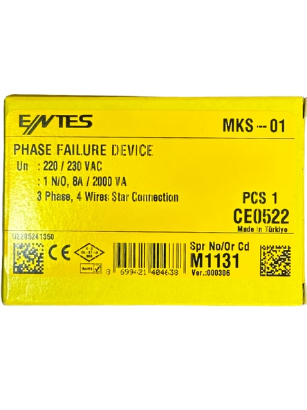 Entes MKS-01 Motor Faz Koruma Rölesi - 2