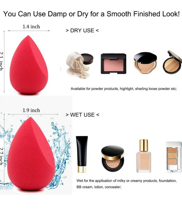 Suda Büyüyen Kalpli Makyaj Süngeri Kalpli Kutulu Kırmızı - 2