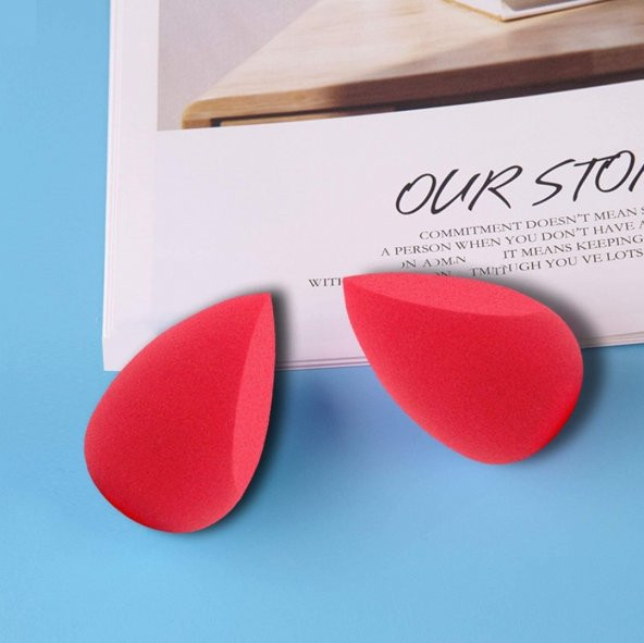 Suda Büyüyen Kalpli Makyaj Süngeri Kalpli Kutulu Kırmızı - 3