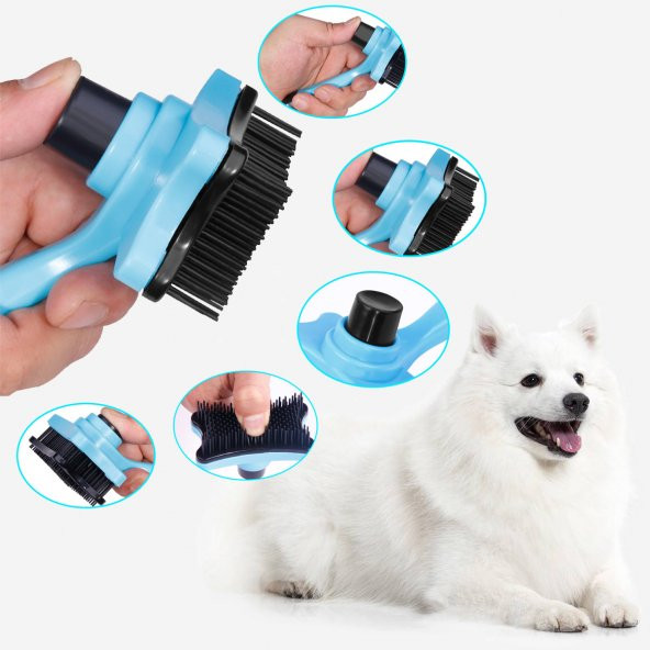 Kedi Köpek Evcil Hayvan Tüy Tarama ve Kaşıma Fırçası Tuşlu - 2