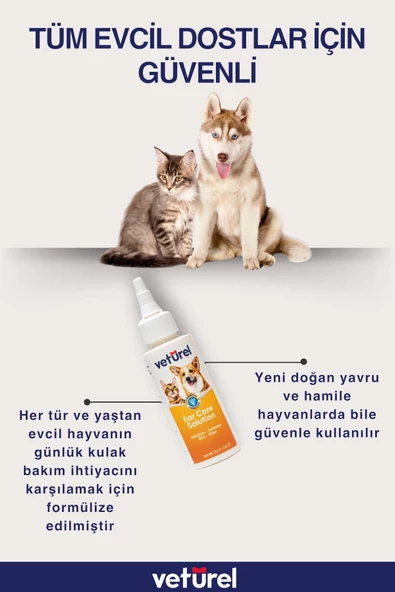 Kedi Kulak Temizleme Solüsyonu Kir Enfeksiyon Kaşıntı Köpek Kulak Uyuzu Koku Önleyici Bakım 100ml - 8
