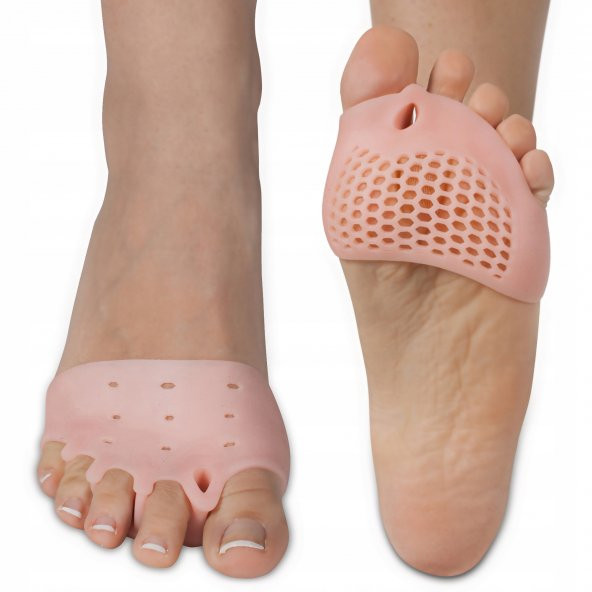 Silikonlu 5 Parmak Ayırıcı Koruyucu Ayak Gömleği Geçmeli Topuklu 1 Çift