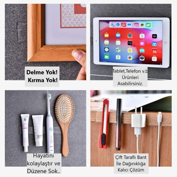 3m x 3cm Çok Fonksiyonlu Şeffaf Çift Taraflı Bant Yıkanabilir - 3