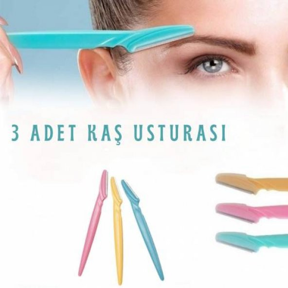 Profesyonel Kaş Usturası Kaş Jileti Kaş Şekillendirici 3lü Set