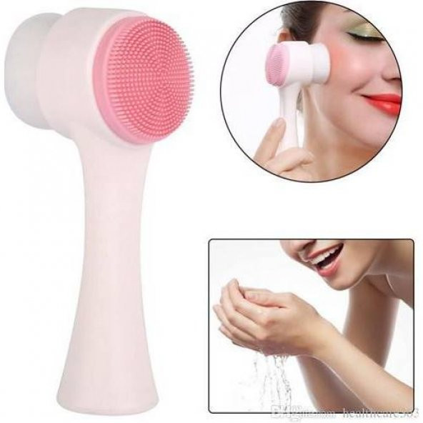 3d Yüz Yıkama Temizleme Fırçası Çift Taraflı Yumuşak Cilt Bakım Aleti